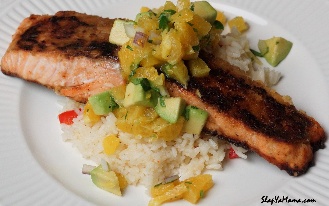 Slap Ya Mama | Honey Glazed Salmon | Citrus Avocado Salsa