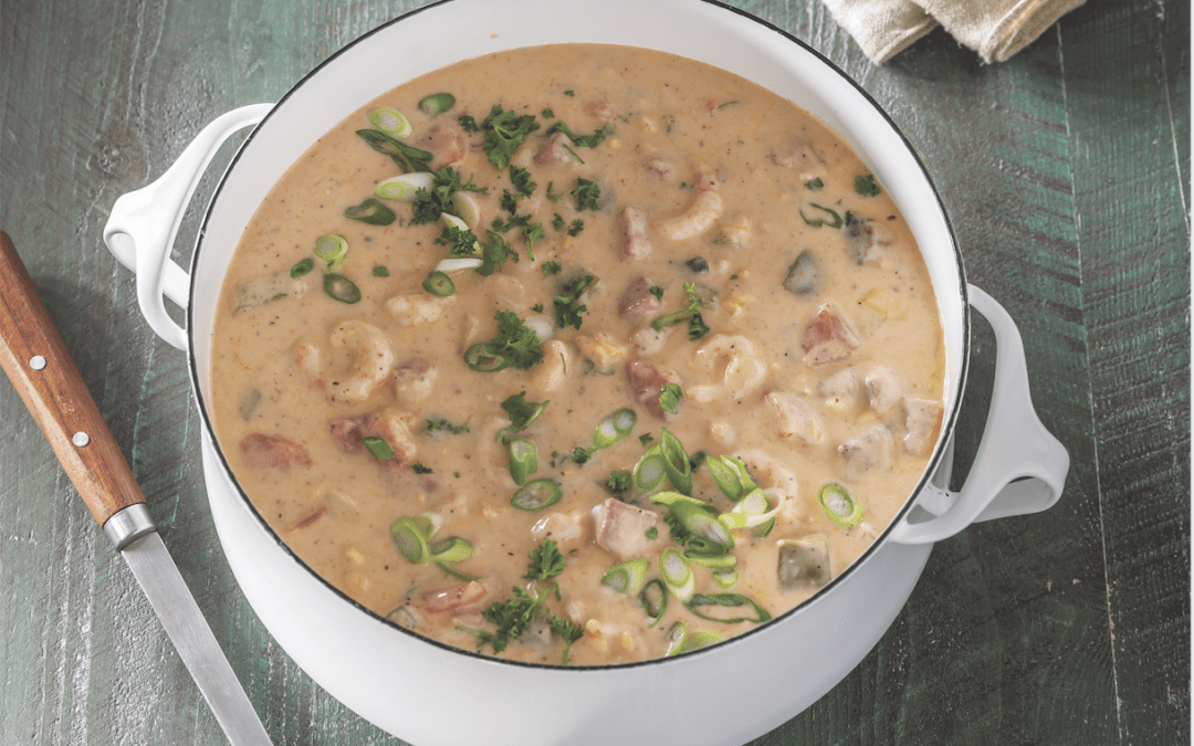 SHRIMP & CORN SOUP WITH TASSO