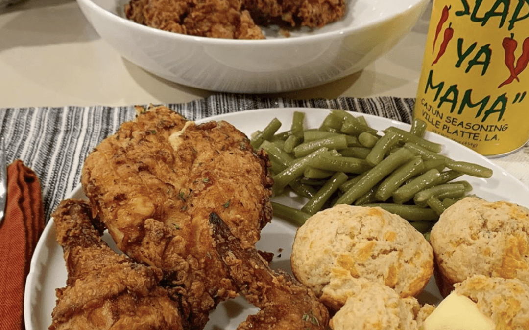 Mama’s Cajsian Fried Chicken & Slapped  Cheddar Beer Biscuits