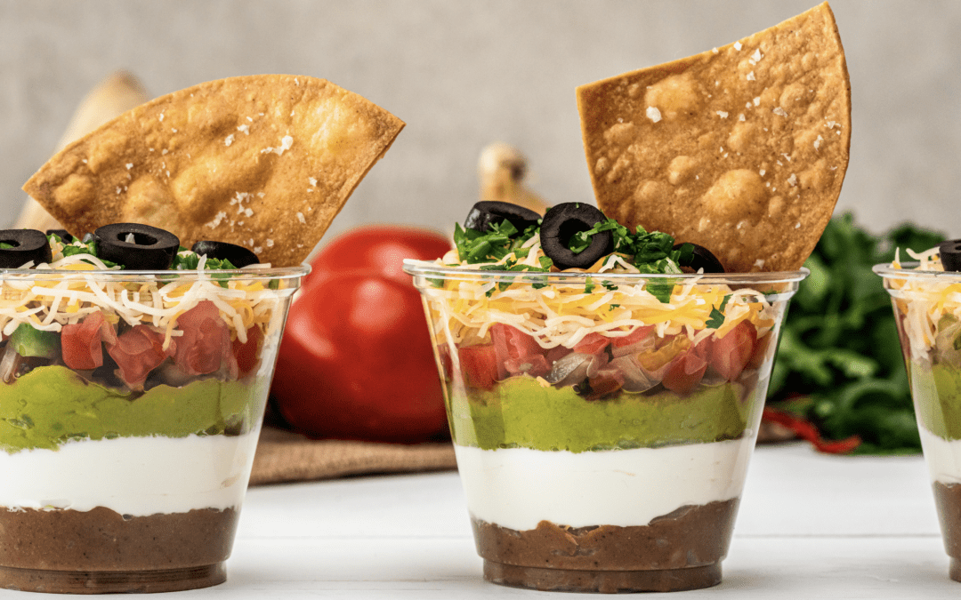 7 Layer Party Dip with Homemade Tortilla Chips